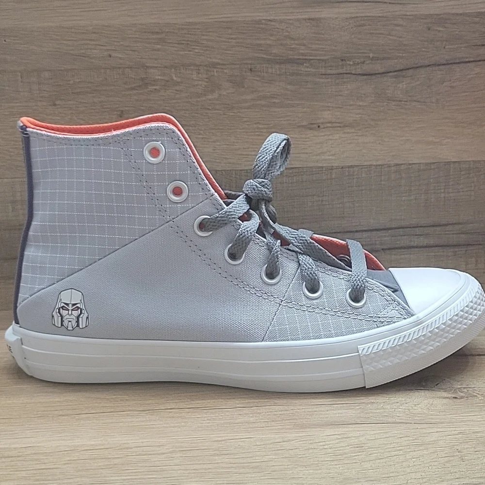 Gray and Red High-Top Sneakers. . brand new in the box no lid authentic uper tex